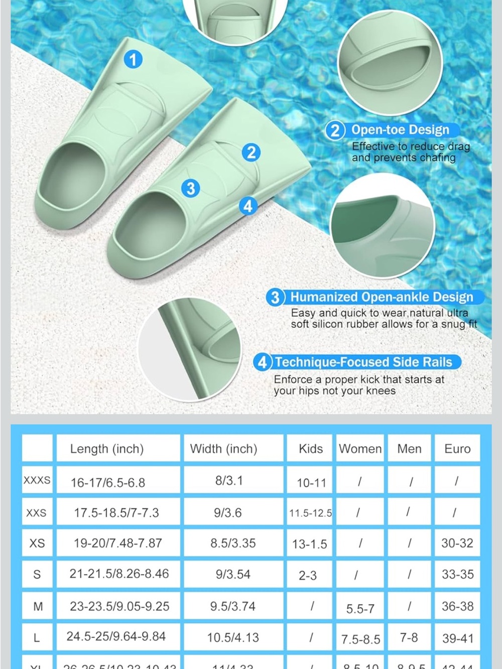 Arena Yellow Swim Cap + Aqua Green Short Fins+ Speedo Paddles - Picture 10 of 11